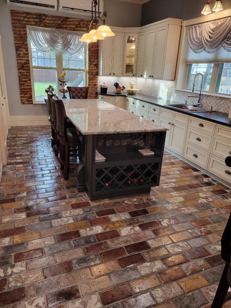 Portstone’s St. Louis brick color in our Large Runningbond brick pattern.